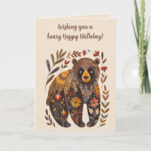 Bewerkbare Folk Art Beer Verjaardag Kaart (Voorkant)