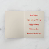 Bewerkbare Folk Art Zwart Beer Verjaardag Kaart (Binnen)