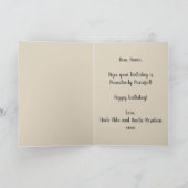 Bewerkbare Folk Art Zwarte Kat Verjaardagskaart Kaart (Binnen)