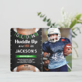 Bewerkbare Football fotouitnodiging Kaart (Staand voorkant)