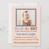 Bewerkbare foto adoptie viering feestje kaart (Voorkant)