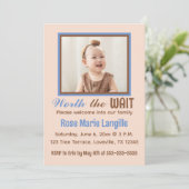 Bewerkbare foto adoptie viering feestje kaart (Staand voorkant)