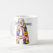 bewerkbare foto Alfabet letters A gepersonaliseerd Koffiemok (Voorkant links)