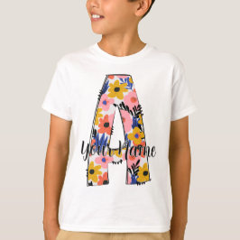 bewerkbare foto Alfabet letters A gepersonaliseerd T-shirt