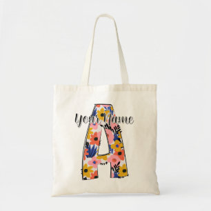 bewerkbare foto Alfabet letters A gepersonaliseerd Tote Bag