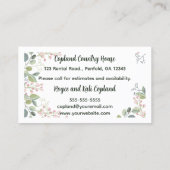 Bewerkbare foto Bed and Breakfast Visitekaartje (Achterkant)