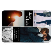 Bewerkbare foto Collage Modern opslaan datum Magneet (Horizontaal)