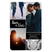 Bewerkbare foto Collage Modern opslaan datum Magneet (Verticaal)