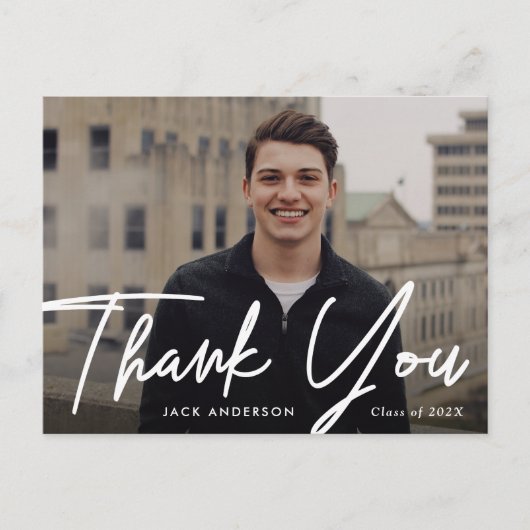 bewerkbare foto dank u afstuderen briefkaart (Voorkant)