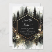 Bewerkbare foto Enchanted Forest Wedding Save The Date (Voorkant)