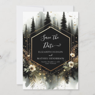 Bewerkbare foto Enchanted Forest Wedding Save The Date