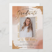 Bewerkbare foto Eye Catching Birthday Afstuderen Kaart (Voorkant / Achterkant)