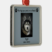 Bewerkbare foto huisdier pootafdrukken in onze har metalen ornament (Rechts)