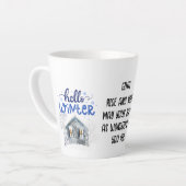 Bewerkbare foto kleur naam schrijven vakantie gesc latte mok (Linkerhoek)