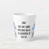 Bewerkbare foto kleur naam schrijven vakantie gesc latte mok (Voorkant)