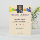 Bewerkbare foto leraren pensioen kaart (Staand voorkant)