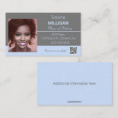 Bewerkbare foto politicus QR-code Visitekaartje (Voorkant / Achterkant)