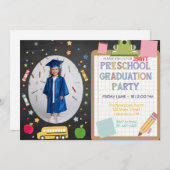 Bewerkbare foto Preschool Afstuderen schoolbord Kaart (Voorkant / Achterkant)