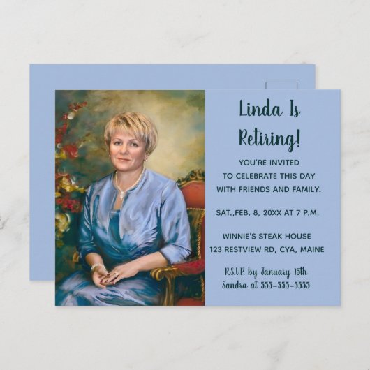 Bewerkbare foto Uitnodiging van de Partij van het  (Voorkant / Achterkant)