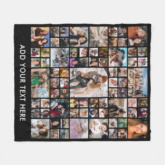 Bewerkbare fotocollage 75 fleece deken (Voorkant (Horizontaal))