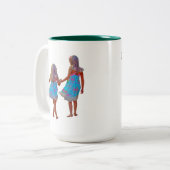 Bewerkbare foto's leven is beter met zussen tweekleurige koffiemok (Voorkant links)