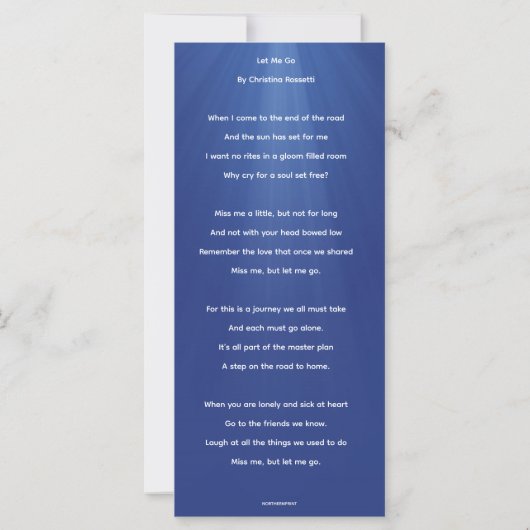 Bewerkbare Fotostralen van Light Memorial Kaart (Achterkant)