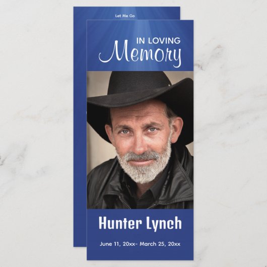 Bewerkbare Fotostralen van Light Memorial Kaart (Voorkant / Achterkant)