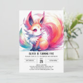 Bewerkbare Fox Birthday Kaart (Staand voorkant)