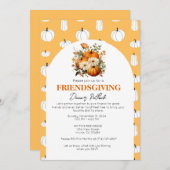 Bewerkbare Friendsgiving-feestuitnodiging Kaart (Voorkant / Achterkant)