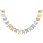 Bewerkbare Fun Kids Verjaardag Pastel vlieger ball Vlaggetjes (Alle)