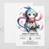 Bewerkbare Fun Monkey Verjaardag Kaart (Voorkant / Achterkant)