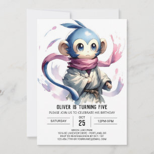 Bewerkbare Fun Monkey Verjaardag Kaart