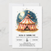 Bewerkbare Fun Tent Circus verjaardag Kaart (Voorkant)