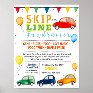 Bewerkbare fundraiser flyer zonder wachtrij poster