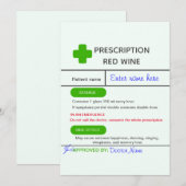 Bewerkbare Funny Wine Label Sjabloon Kaart (Voorkant / Achterkant)