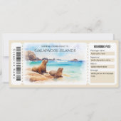 Bewerkbare Galapagos Island Plane Boarding Pass Kaart (Voorkant)