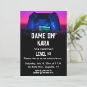 Bewerkbare Gamer verjaardagsuitnodiging Kaart (Staand voorkant)