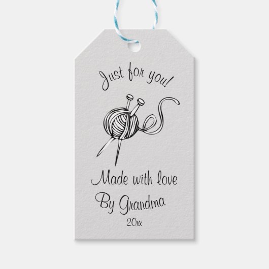 Bewerkbare garen- en breinaalden, helemaal voor jo cadeaulabel (Voorkant)