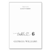 Bewerkbare Gast Naam Hart Bruiloft Plaats Kaart (Voorkant)