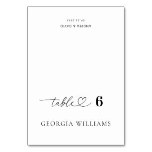 Bewerkbare Gast Naam Hart Trouw Plaatskaart Kaart