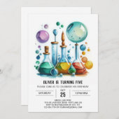 Bewerkbare Gear Mystery Scientist Verjaardag Kaart (Voorkant / Achterkant)