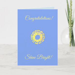 Bewerkbare gefeliciteerd kaart die fel schijnt