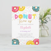 Bewerkbare Gele, Roze & Groene Sprinkle Party Uitn Kaart (Staand voorkant)