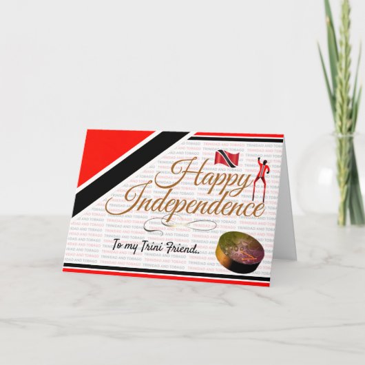 Bewerkbare Gelukkige Onafhankelijkheid mijn Trini  Kaart (Voorkant)