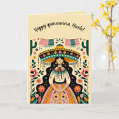 Bewerkbare Gelukkige Quinceañera Kaart (Gele Bloem)