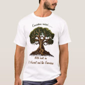 Bewerkbare genealogie boom met wortels t-shirt (Voorkant)