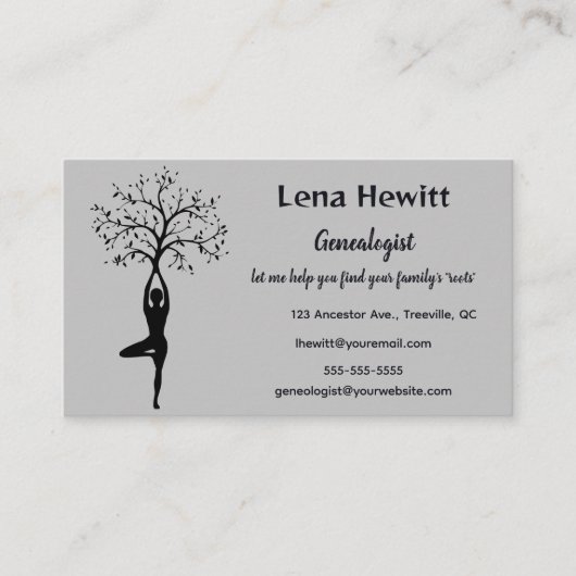 Bewerkbare genealoog visitekaartje (Voorkant)