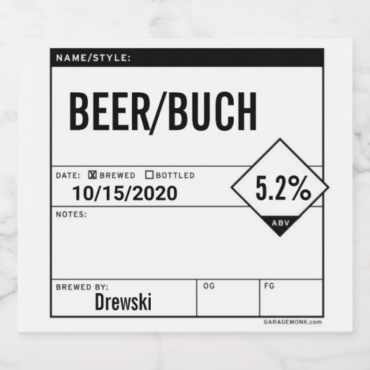 Bewerkbare generieke bierflesetiket Stickers (Enkel label)