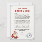 Bewerkbare gepersonaliseerde brief van de Kerstman Feestdagenkaart (Voorkant)