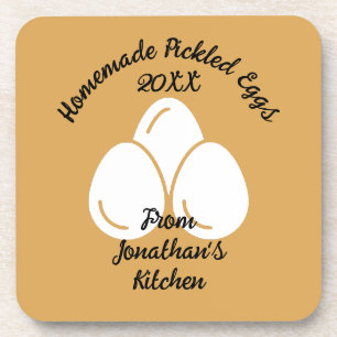 Bewerkbare geplukte eieren bier onderzetter